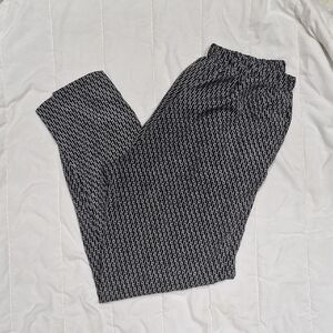 Men's Black and White Patterned Pants